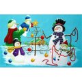 H2H Holiday Snowmen Doormat; Blue H2891772